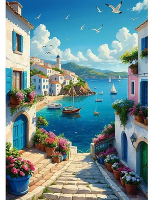 Produktbild von Diamond Painting Set Romantische Stadt 5D DIY Bastelset 30x40cm