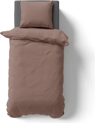 Produktbild von 2-tlg Mikrofaser UNI Bettwäsche 155x220 + 80x80 cm Kopfkissen Garnitur mit Reißverschluss nougat