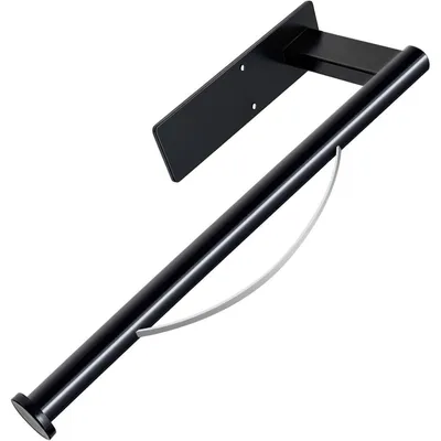 Immagine prodotto di Portarotolo da cucina da montare sotto il mobile, in acciaio inossidabile nero, con sistema di smorzamento, montaggio tramite adesivo e/o viti