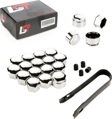 Produktbild von 20x Radschraube Abdeckkappe 17 mm Chromfarben Diebstahlhemmend für AUDI PORSCHE
