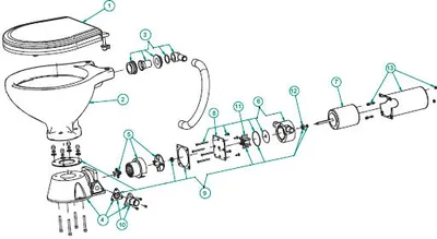 Immagine prodotto di Motore elettrico Johnson Pump 24v per WC marino