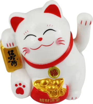 Produktbild von Glückskatze Mini Maneki-neko Kostbarkeit weiß Solar 5cm Winkekatze Lucky cat
