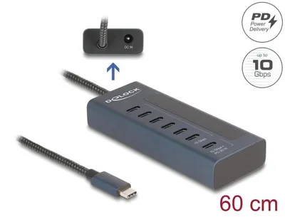Produktbild von DeLOCK 64288, USB 3.2 Gen 1 (3.1 Gen 1) Type-C, USB 3.2 Gen 2 (3.1 Gen 2) Type-C, 10000 Mbit/s, Blau, Metall, 20 W