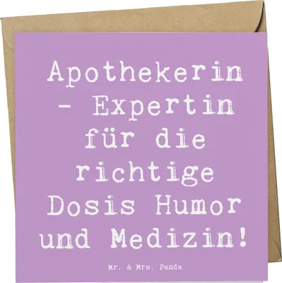Produktbild von Mr. & Mrs. Panda Glückwunschkarte Spruch Apothekerin Humor Expertin - Lavendeltraum - Geschenk, Beruf, Berufspassion, Arzneimittel, Medikamente, Fachwissen, Empathie
