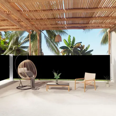 Produktbild von vidaXL Seitenmarkise Ausziehbar Schwarz 160x1000 cm