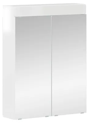 Produktbild von vidaXL Badezimmerspiegelschrank TULUM Hochglanz Weiß 60 x 16,5 x 78 cm