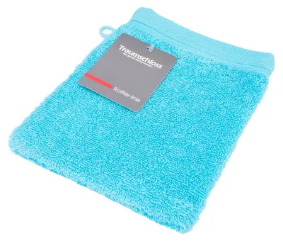 Produktbild von Traumschloss Frottier-Line Waschhandschuh 16 x 21 cm helltürkis Flauschig weich & angenehm zur Haut