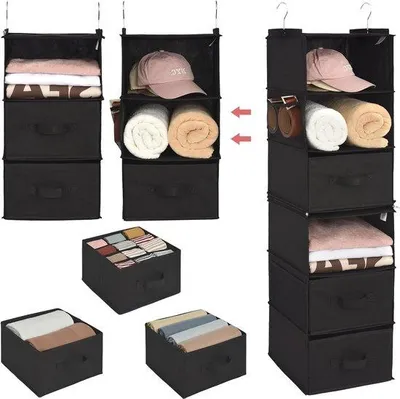 Obrázok produktu pre Závesný organizér so 6 priehradkami - čierny