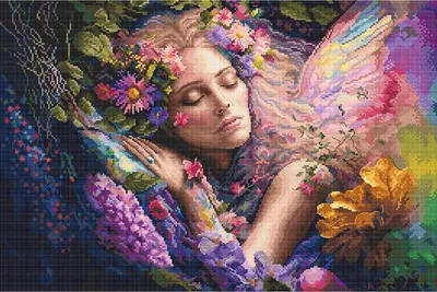 Produktbild von Letistitch Kreuzstich Stickpackung "Blumenbett", Zählmuster, 28x42cm