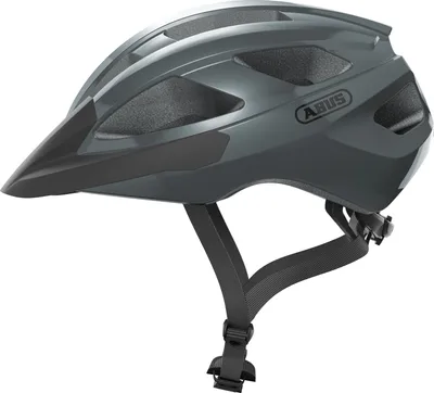 Zdjęcie produktu dla Kask szosowy ABUS Macator - sportowy kask rowerowy dla początkujących - również dla osób noszących warkocze - dla mężczyzn i kobiet - błyszczący szary, rozmiar L (58-62 cm)