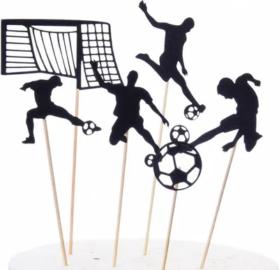 Produktbild von Topper zur Dekoration von Kuchen FUSSBALL  Set  6 Stück