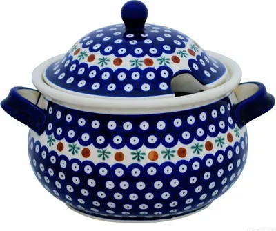 Produktbild von Original Bunzlauer Keramik 3 Liter Suppenterrine Terrine mit Deckel und Henkel Ø 28 cm im Design 41