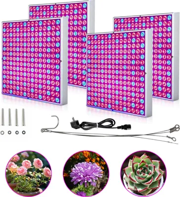 Obrázok produktu pre Jayseuw 4PCS LED lampa na rastliny, 15W s 225 červenými a modrými LED diódami na osvetlenie rastlín, LED pestovateľská lampa, pestovateľské lampy pre izbové rastliny, kvety v záhrade