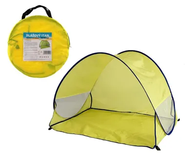 Produktbild von Strandzelt mit UV-Filter, 100 x 70 x 80 cm, selbstaufstellend, Polyester/Metall, rechteckig, gelb, in Stofftasche