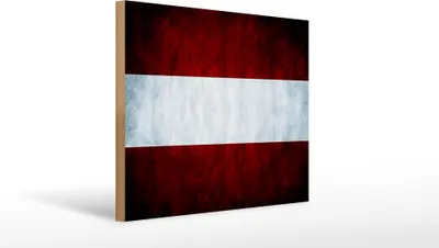 Produktbild von Holzschild Flagge Österreich, 40 x 30 cm, Holzschilder Fahne Nationalität
