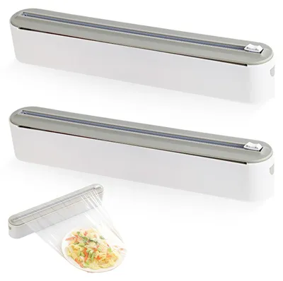 Magnetischer Folien-Dispenser 2er-Set, ABS, Cutter, bis 30 cm