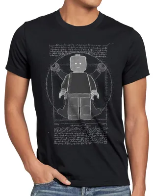 Produktbild von A.N.T. Vitruvianische Klemmbausteinfigur Herren T-Shirt vinci mensch