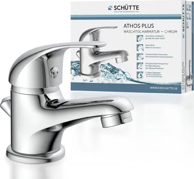 Obrázek produktu pro SCHÜTTE ATHOS PLUS, umyvadlová baterie s táhlem, vanová vodovodní baterie s odtokovou soupravou chrom