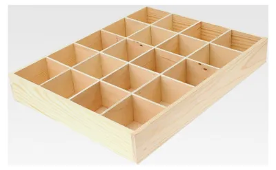 Produktbild von Aufbewahrungsbox mit 20 Fächern aus Holz für Socken und Unterwäsche, stapelbarer Organizer für Schrank und Kommode
