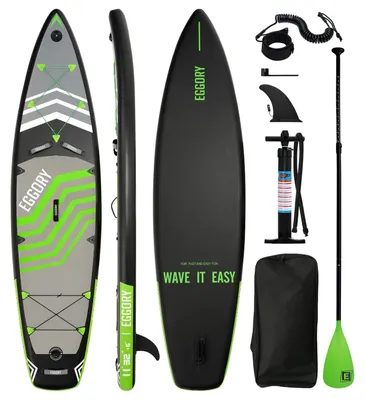 Immagine prodotto di Tavola da stand up paddle gonfiabile, in PVC resistente, set completo, verde fluorescente