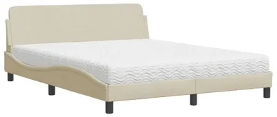 Immagine prodotto di vidaXL Letto con materasso "Dover" crema 160x200 cm tessuto