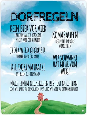 Produktbild von Dorfregeln für Dorfkinder Metallschild XXL in 28x38 cm