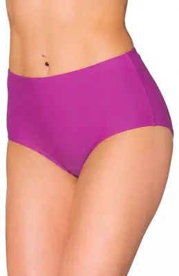 Produktbild von Aquarti Bikinihose Damen mit Hohem Bund – Klassische Bikinihosen für Damen in Großen Größen, Farbe: Magenta, Größe: 44