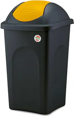 Produktbild von Abfalleimer Multipat 60 l, schwarz, gelber Deckel