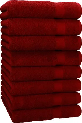 Produktbild von Betz 8 Stück Handtücher 50x100 cm PREMIUM  100% Baumwolle  Farbe: rubinrot