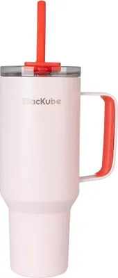 Produktbild von Famanu Trinkbecher 1200 ml mit Deckel und Strohhalm - BPA-frei, aus Edelstahl