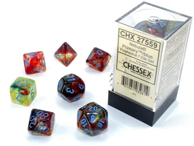 Produktbild von Chessex - Nebula - 7-Die Set - Primary/Blue