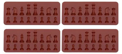 Produktbild von 4-teiliges Silikon-Schachform-Set für die Herstellung von Schokoladenkuchen, 7,9 x 3,5 Zoll