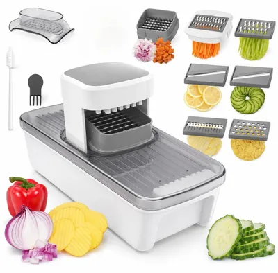 Immagine prodotto di Omgoods - Tagliatutto multifunzione 7-in-1 e mandolina per la cucina