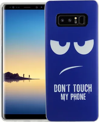 Produktbild von Handy Hülle für Samsung Galaxy Note 8 Cover Case Schutz Tasche Motiv Slim Silikon TPU Dont Touch My Phone Blau