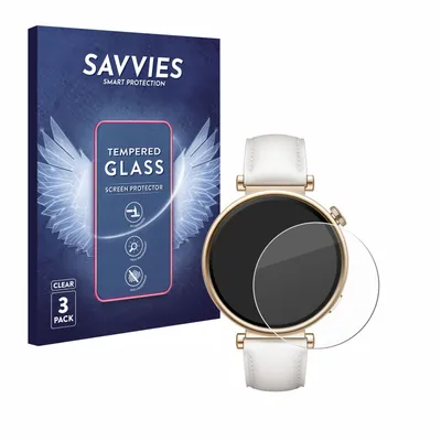 Produktbild von 3x Savvies Schutzglas für Huawei Watch GT 4 (41mm) Displayschutz 9H Glas klar transparent
