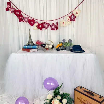 Productafbeelding van Tafelkleed van tule, wit, 183 x 80 cm. Romantische tule stof voor babyfeestjes, bruiloften, verjaardagen