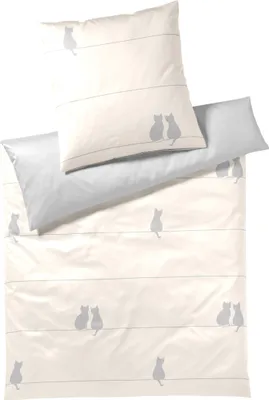 Produktbild von elegante Mako-Satin-Kissenbezug einzeln You & Me Farbe Creme Größe 40x80