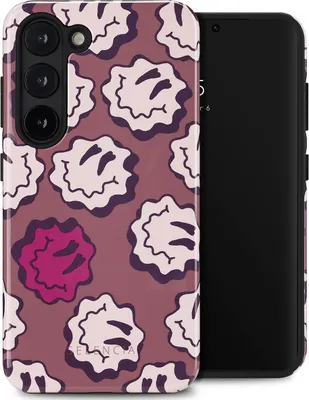 Produktbild von Selencia Vivid Back Cover Samsung Galaxy S23 - Wavy Smiley Pink