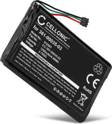 Produktbild von CELLONIC 1x Akku für Navigation Kompatibel mit Garmin Edge 810, Edge Touring Plus, nüvi 2595LMT, 361-00035-03 - (1200mAh, 3.7V)