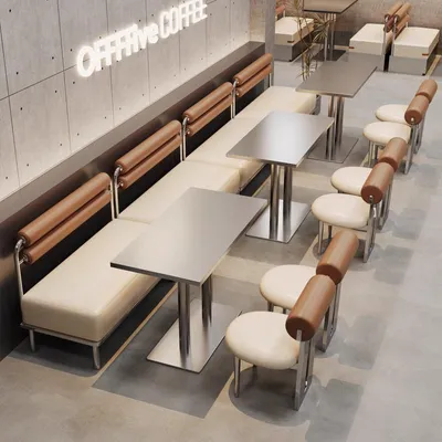Produktbild von Edelstahlstuhl, Sitzbank, Doppelzylinder-Rückenlehnenstuhl, Restaurantbank, Caféstuhl, Gepolsterte Bank, Zweisitzer 120×55×88cm