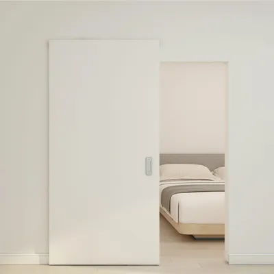 Produktbild von inova Holzschiebetür 1030 x 2100 mm, Weiß, Komplettset mit unsichtbarer Laufschiene, Softclose beidseitig