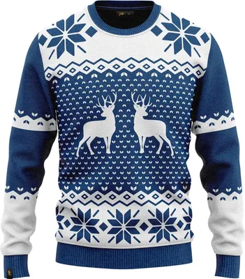 Obrázek produktu pro JAP Christmas Ošklivý vánoční svetr Classic one - 100% recyklovaný - Uni pro ženy i muže - Modrá - Velikost XXL