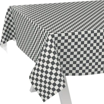 Produktbild von Tischdecke oldscool Karo Grau 350x140cm Schnittkante Wachstuch abwaschbar
