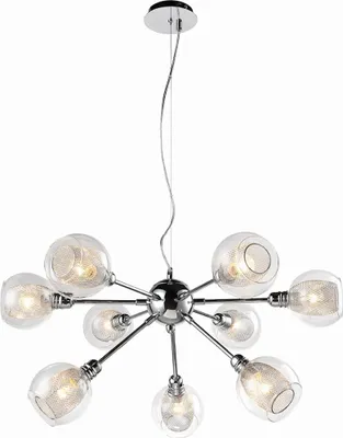 Immagine prodotto di Lampadario Dixi cromato 9xE14x40W in vetro, dimensioni: 115x68x68 cm, IP20, Candellux
