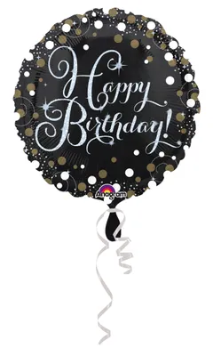 Produktbild von Amscan 3406201, Spielzeugballon, Folie, Schwarz, Braun, Weiß, Geburtstag, Rund, 430 mm