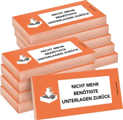 Image de PRICARO Notes repositionnables "Documents en retour", orange, 100 feuilles, 10 pièces