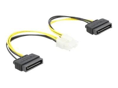 Image de DELOCK Stromkabel 2 x SATA 15 Pin Stecker zu 8 Pin EPS Stec