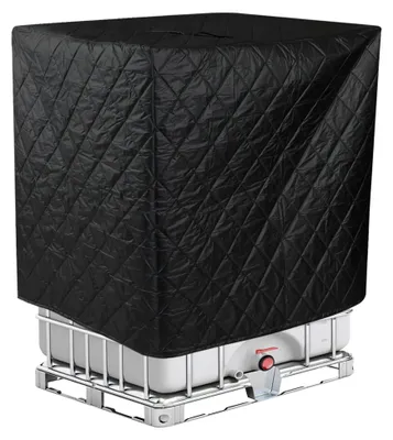 Produktbild von Thermoabdeckung für IBC Container, Frostschutz und Wärmedämmung, Abdeckplane für IBC Wassertank - 120x100x116cm (Schwarz)