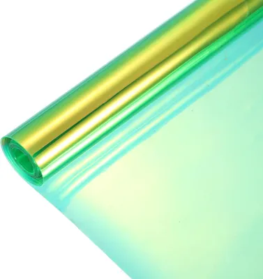 Imagen del producto de Película de PVC holográfica, resistente al agua, de 30x122 cm, de color verde fluorescente, para proyectos de manualidades y bricolaje