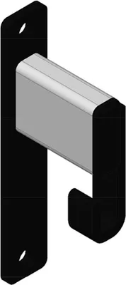 Produktbild von Wandgarderobe mit 1 Haken & 1 Kleiderbügel | HxBxT 15x48x6cm | Grau / Schwarz